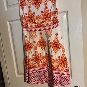 New York & Company Red and Orange Dress